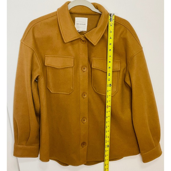 AVEC LES FILLES Womens boyfriend shacket Jacket coat 69663 Antrhopologie M camel - Picture 5 of 7